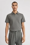 Filippa K Lycra Polo T-shirt In Nickel Grey