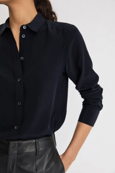 Filippa K Classic Silk Shirt In Black | ModeSens