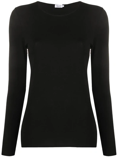 Filippa K Eloise Long Sleeve Top In Black