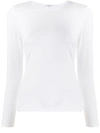 Filippa K White Raw Edge Long Sleeve T-shirt In White 1009