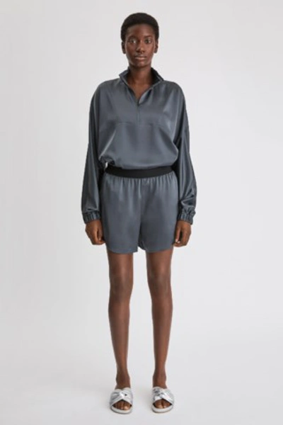 Filippa K Satin Track Shorts In Metal