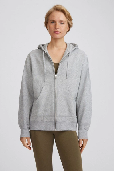 Filippa K Zip Hoodie In Light Grey Melange | ModeSens