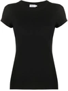 Filippa K Cotton Stretch Scoop Neck Short Sleeve In Black