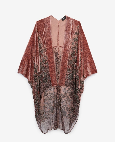The Kooples Langer Kimono Aus Samt In Pin