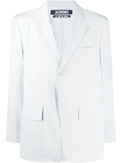 Jacquemus La Veste De Costume Hemp-blend Blazer In White