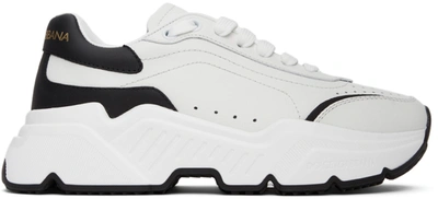 Dolce & Gabbana Daymaster Mix-leather Trainer Sneakers In White