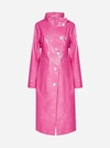 Saks Potts Tejano Crocodile-effect Faux-leather Coat In Pink