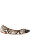 Tory Burch Women's Minnie Cap-toe Ballet Flats In Beige