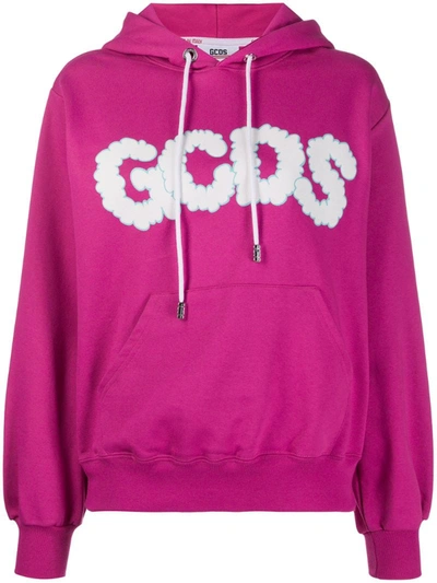 Gcds Care Bears Print Cotton Hoodie In Fuchsia