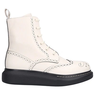 Alexander Mcqueen Ankle Boots Hybride Calfskin In White