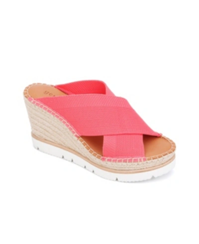 Gentle Souls By Kenneth Cole By Kenneth Cole Elyssa X-band Wedge Sandals Women's Shoes In Bright Pink