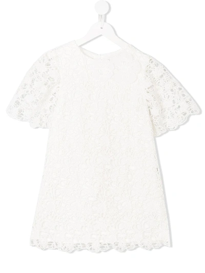 Chloé Kids' Lace Dress In White