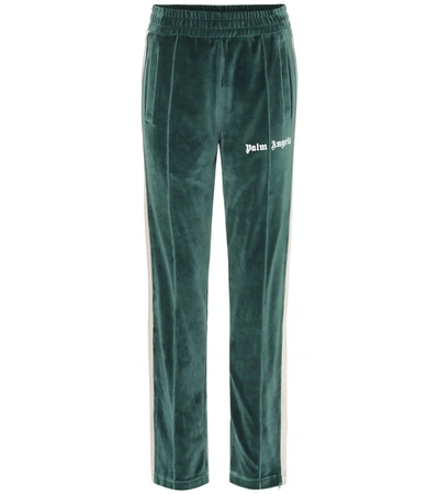 Palm Angels Chenille Trackpants In Green