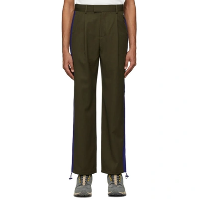 Ader Error Khaki And Purple Wool T-914 Trousers