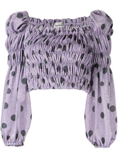 Bambah Polka Dot Elasticated Top In Purple