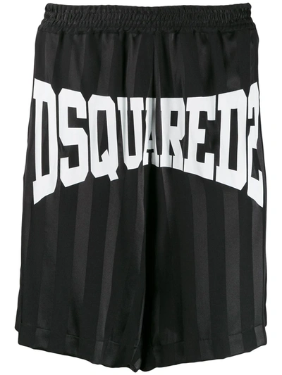 Dsquared2 Contrast Logo Shorts In Black