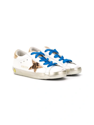 Golden Goose Kids' Superstar Low-top Sneakers In White Leather/ Pony Leo Star
