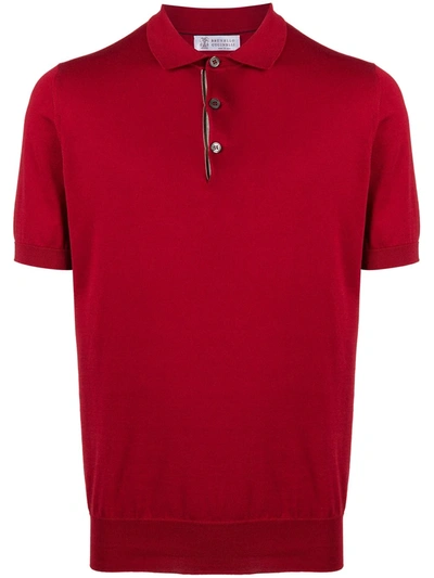 Brunello Cucinelli Short-sleeve Polo Shirt In Red