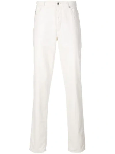 Brunello Cucinelli High Rise Straight-leg Jeans In White