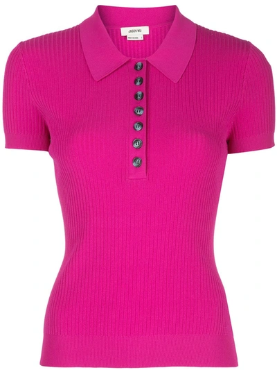 Jason Wu Ribbed Polo Jumper In Pink