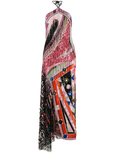 Emilio Pucci Fringed Vivara Long Dress In Pink