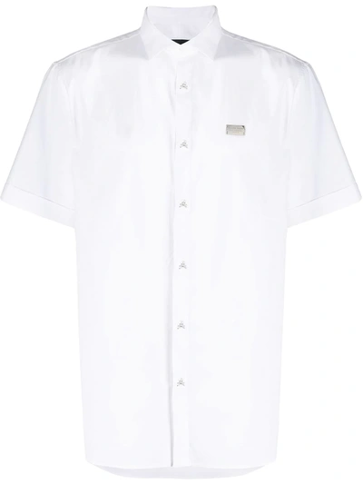 Philipp Plein Logo Plaque Short Sleeve Shirt In White