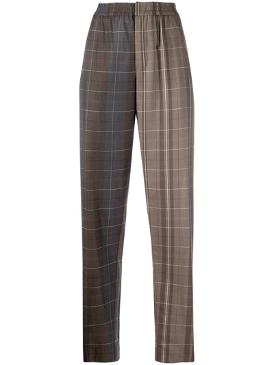 Stephan Schneider Check-pattern Tapered Trousers In Grey