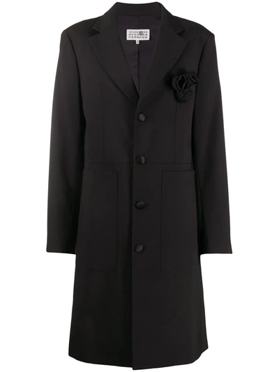 Mm6 Maison Margiela Corsage Single Breasted Coat In Black