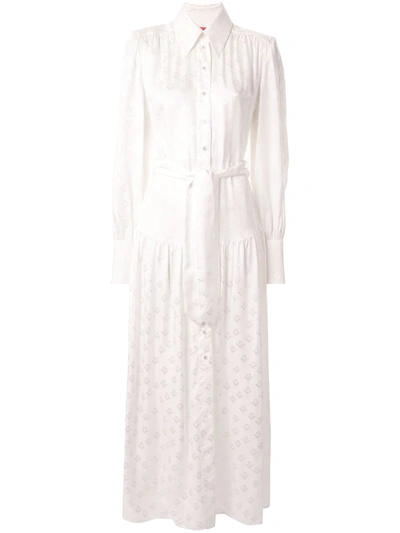 Manning Cartell Long Tie-waist Shirt Dress In White