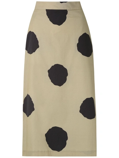 Alcaçuz Rooster Dotted Skirt In Neutrals