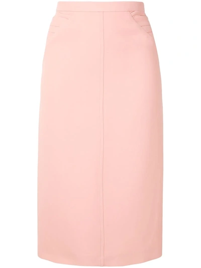 N°21 Pleated Details Midi Skirt In Pink