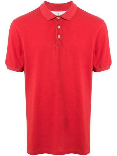 Brunello Cucinelli Short-sleeved Polo Shirt In Red