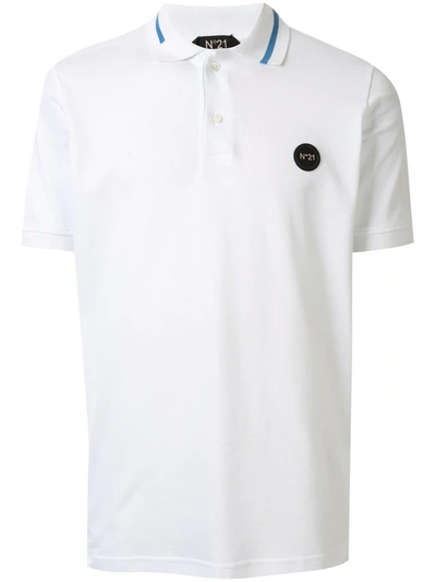 N°21 Chest Logo Polo Shirt In White