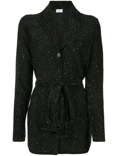 Ferragamo Metallic Detailed Fitted Jacket In Black