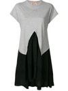 N°21 Two-tone Panelled T-shirt Dress In Grey