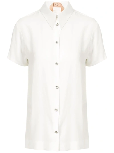 N°21 Short Sleeve Cut-out Shirt In White