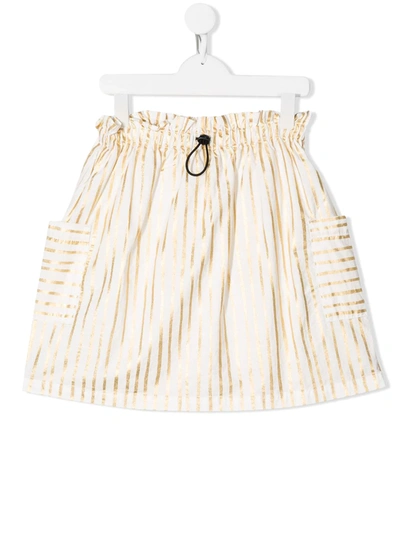 Andorine Kids' Striped Pull-on Skirt In White