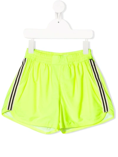 Andorine Kids' Racer Stripe Running Shorts In Yellow