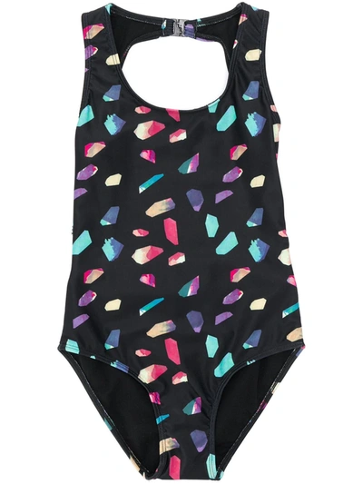 Andorine Kids' Gem Print Suwimsuit In Black