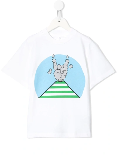 Stella Mccartney Kids' Vulcano-print T-shirt In White