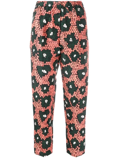 Christian Wijnants Daisy Print Cropped Trousers In Green