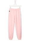Philipp Plein Kids' Crystal-embellished Track Pants In Pink