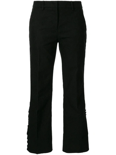 N°21 Lace Ruffle Trim Trousers In Black