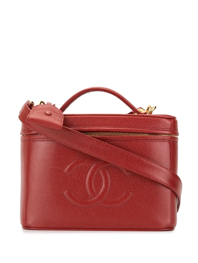 Pre-owned Chanel 1998 Cc Vanity Case In Red