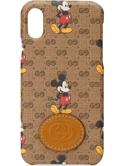 Gucci X Disney Mickey Mouse Iphone Xs Max Case In Neutrals