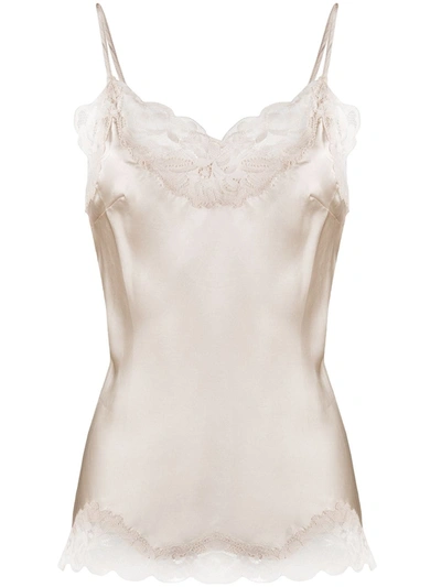 Gold Hawk Lace Trimmed Camisole Top In Neutrals