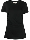 Michael Michael Kors Ruched T-shirt In Black