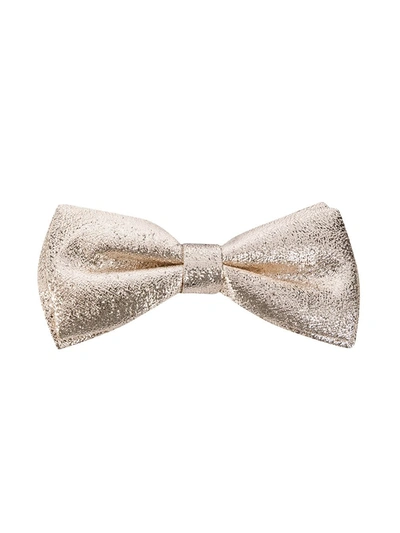 Hucklebones London Kids' Metallic-effect Bow-shaped Hair Clip In Silver