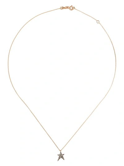 Kismet By Milka 14kt Rose Gold Struck Star Champagne Diamond Pendant Necklace