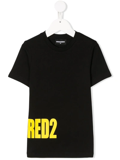 Dsquared2 Teen Bold Logo Print T-shirt In Black